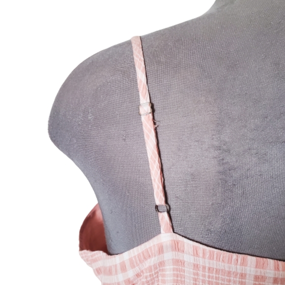 PALE PEACH PLAID ☆ TIERED MAXI DRESS ☆ NWT - Picture 7 of 10